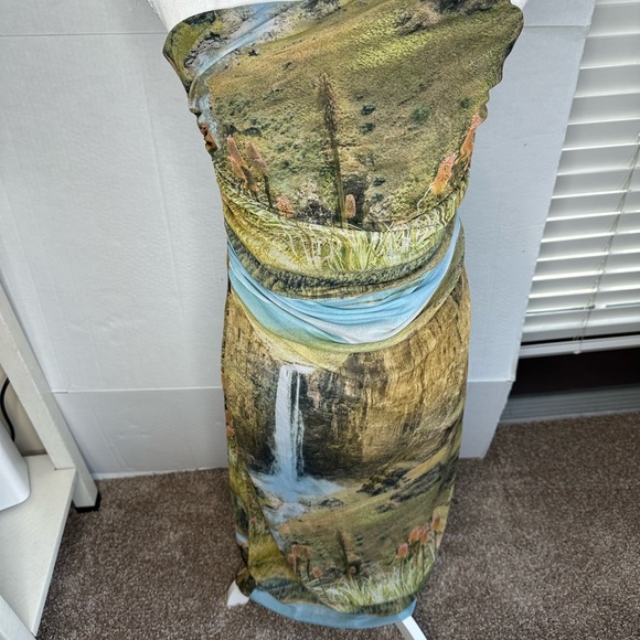 Zara Printed Mesh Maxi dress Size L - Picture 5 of 5